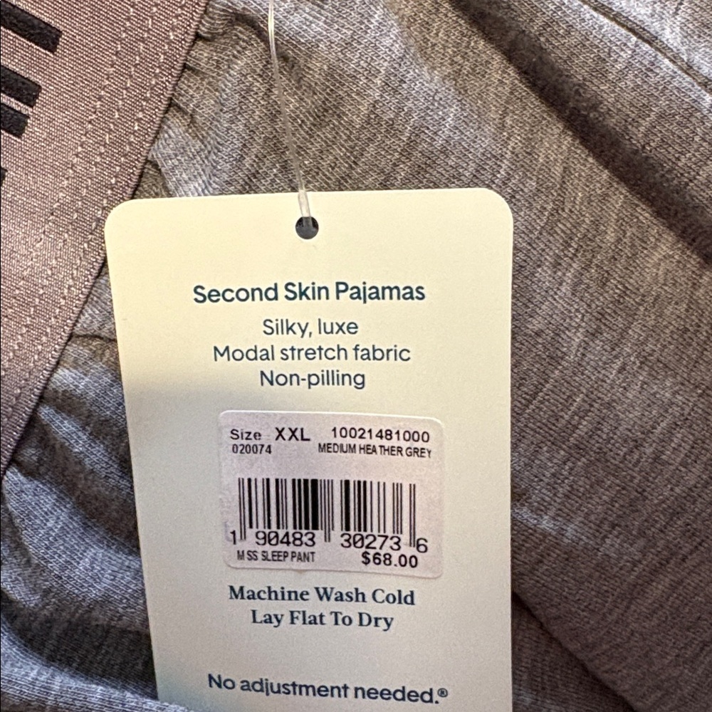NEW NWT Tommy John Second Skin Sleep Pant Medium Heather Grey Pajamas XXL - Picture 9 of 12